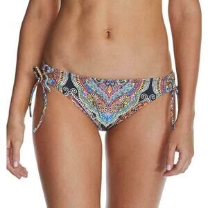 RAISINS Bikini Bottom SZ Small NWT Baja Surf Sweet Tie Side Brief Swim Black Ash